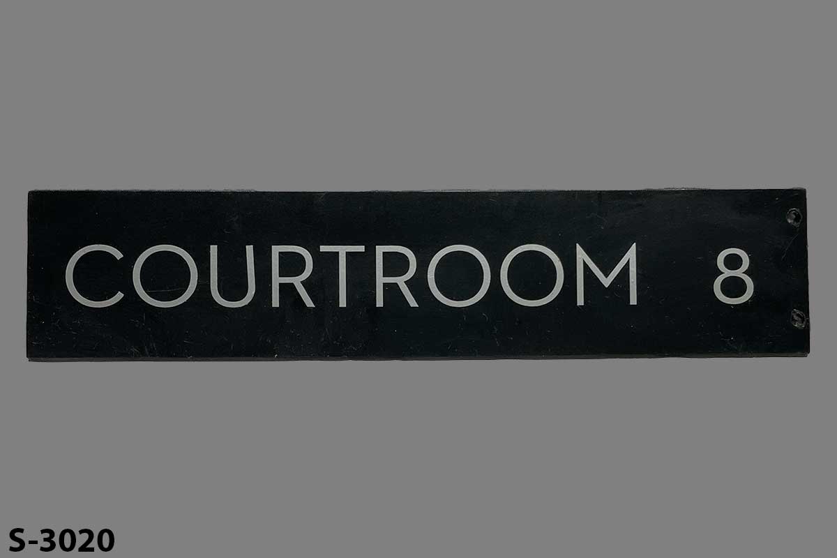 Sign-Courtroom 8, stock number S-3020