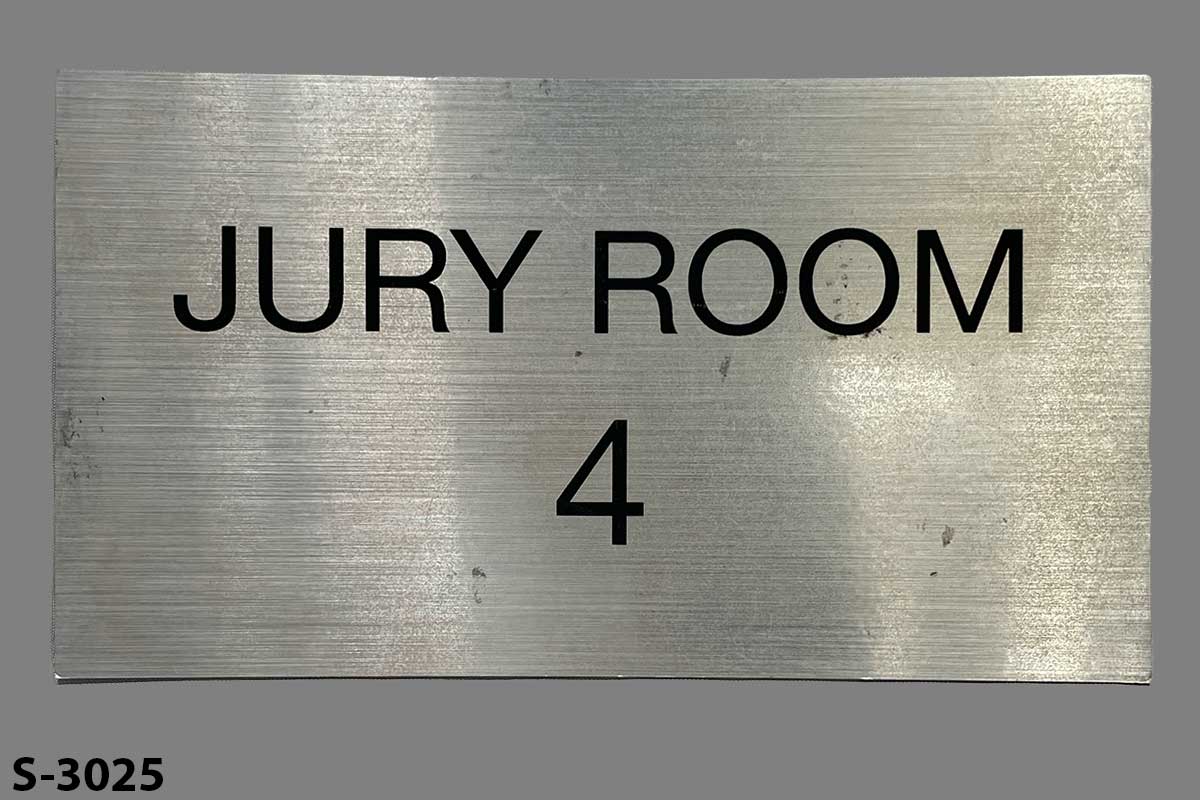 Sign-Jury Room 4, stock number S-3025