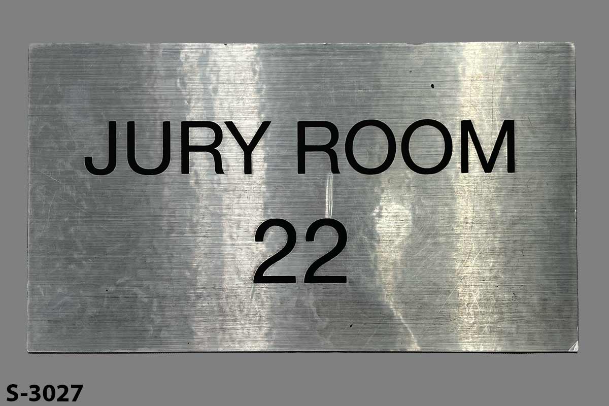 Sign-Jury Room 22, stock number S-3027