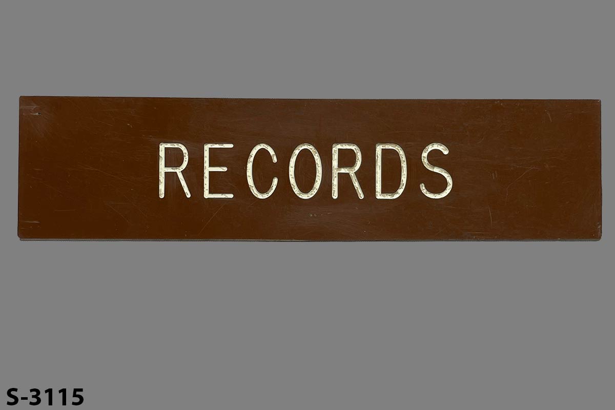 Sign-Records, stock number S-3115