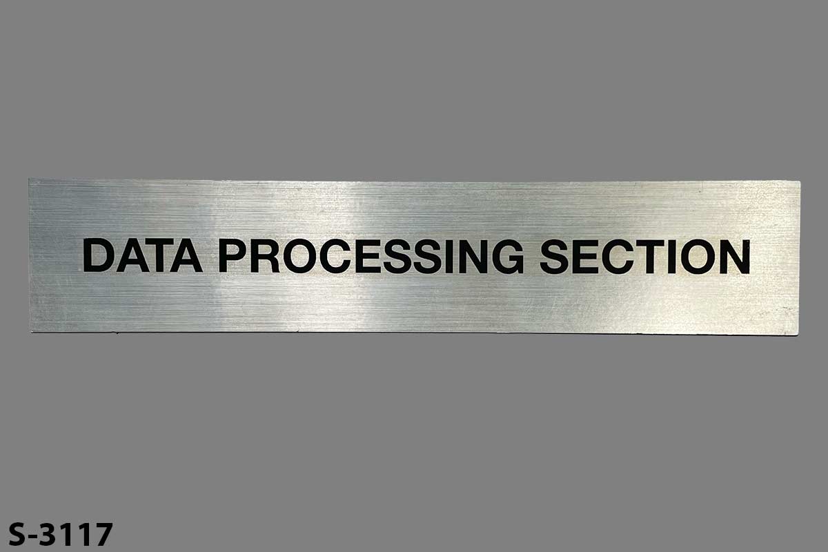 Sign-Data Processing Section, stock number S-3117