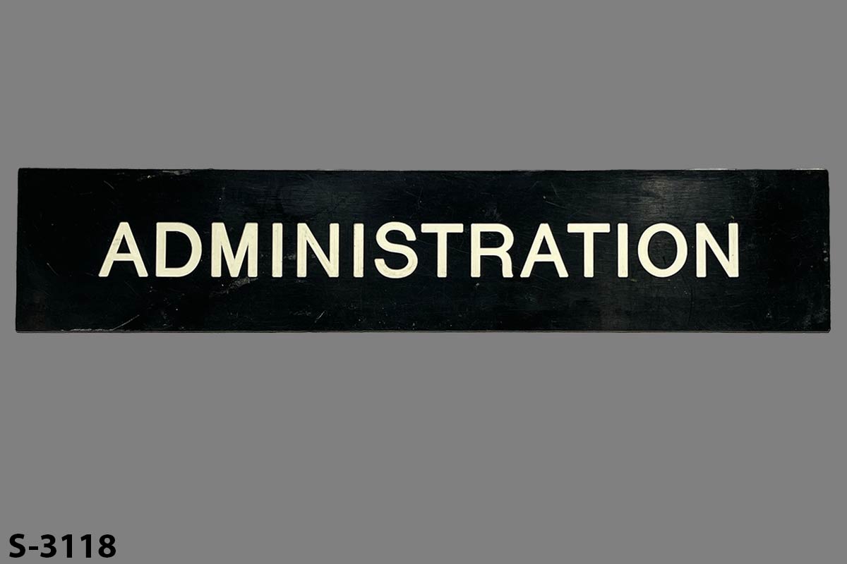 Sign-Administration, stock number S-3118