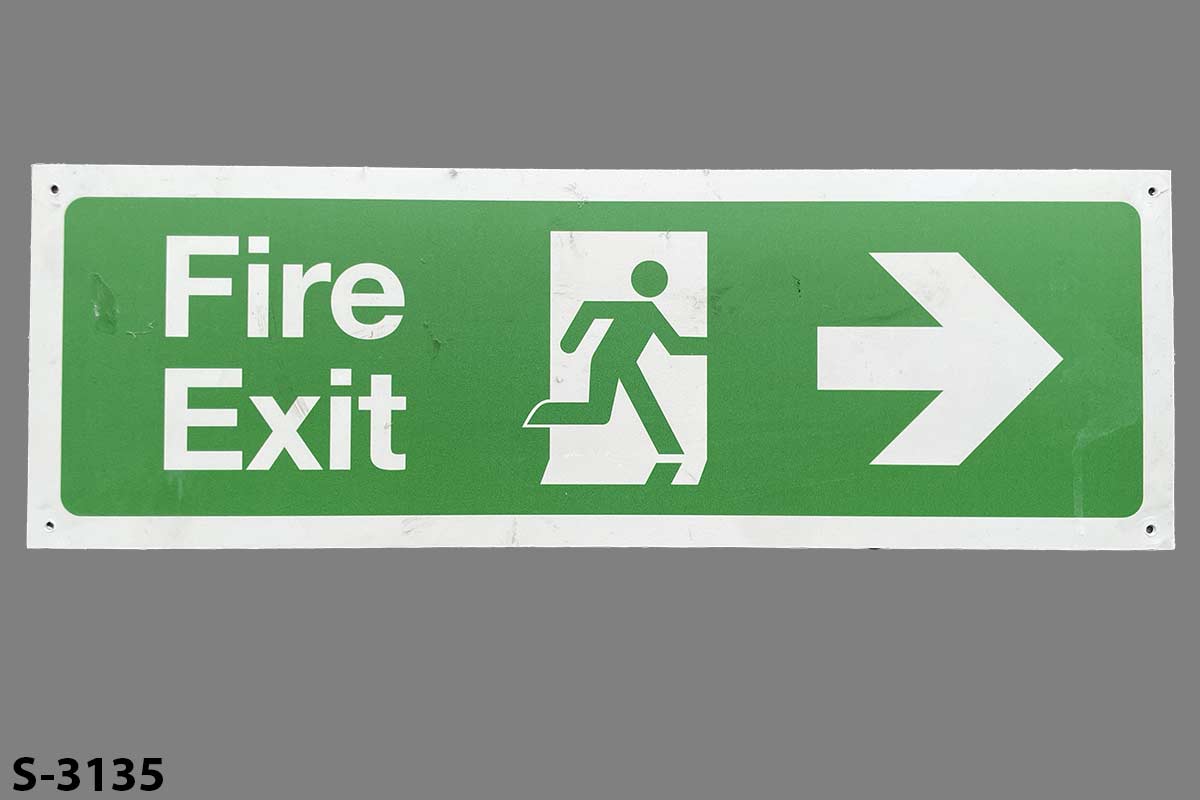 Sign-Fire Exit, stock number S-3135