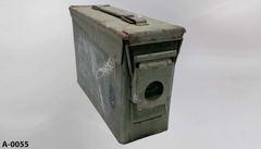 Ammo Box, metal, OD green, 11"w x 4"d x 7"t, stock number A-0055
