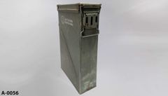 Ammo Box, metal, OD green, 14"w x 6"d x 23"t, stock number A-0056