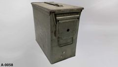 Ammo Box, metal, OD green, 12"w x 6"d x 10"t, stock number A-0058
