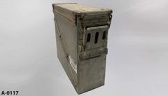 Ammo Box, metal, OD green, 14"w x 6"d x 14"t, stock number A-0117