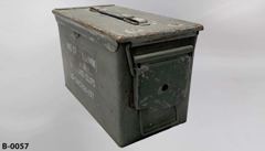 Ammo Box, metal, OD green, 12"w x 6"d x 7"t, stock number B-0057