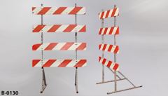 Barricade, 4 bar, orange/white, w/ metal stand, 48"w x 82"t, stock number B-0130