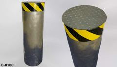 Delineator/Bollard, parking lot, w/ diamond plate top, steel skirt, stock number B-0180