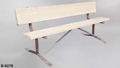 Bench, fiberglass, w/ back and metal legs, 72"w x 18"d x 18"t (to, stock number B-0278