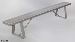 Bench, aluminum, w/o back, w/ "U" style legs, 90"l x 9"d x 16"t, stock number B-0285