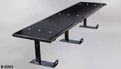 Bench, steel, w/ handcuff bar and built in shackle brackets on legs, stock number B-0303