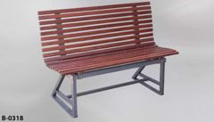 Bench, park style, slatted wood back & seat, w/ metal legs, 47"l x, stock number B-0318