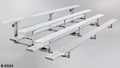 Bleachers, aluminum, 4-tier, castered, 180"w x 84"d x 32"t, stock number B-0334