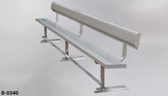 Bench, sideline, aluminum, w/ back, 180"l x 19"d x 18"t (to seat), stock number B-0340