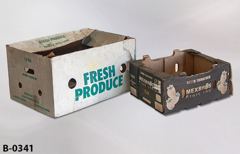 Veggie/produce box, cardboard/wax, various sizes, stock number B-0341