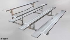 Bleachers, aluminum, 4-tier, castered, 108"w x 84"d x 32"t, stock number B-0358
