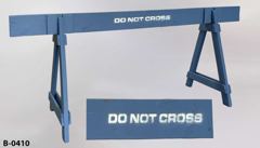Barricade, 8' long, wood, police, blue, "Do Not Cross", w/ (2) wood, stock number B-0410