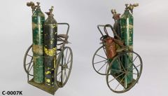Welder's cart 31"wx46"t, dressed w/ 2 tanks (59"t green & 54"t, stock number C-0007k