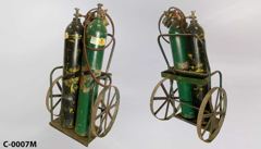 Welder's cart 30"wx45"t, dressed w/ 2 tanks (56"t green & 55"t, stock number C-0007m