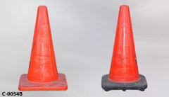 Cone, traffic/safety, medium, orange, 11" square base x 18"tall, stock number C-0054b