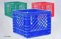 Crate, milk, plastic, square, 13"w x 13"d x 11"t, assorted colors, stock number C-0150pb