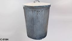 Trash can, galvanized, assorted sizes, stock number C-0184