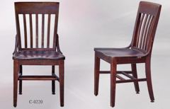 Chair, wood frame, squared full slatback, stock number C-0220