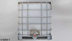 Container, liquid storage, 275 gallon, white plastic, white lining, stock number C-0255-1
