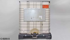 Container, liquid storage, 275 gallon, white plastic, w/ wire cage, stock number C-0255-5