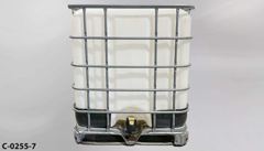 Container, liquid storage, 275 gallon, white plastic, black lining, stock number C-0255-7
