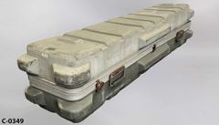 Military Case, missile container, OD Green, fiberglass, 60"w x 14"d x, stock number C-0349