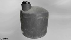Container, liquid storage, 200 gallon, black plastic, round, 42", stock number C-0408