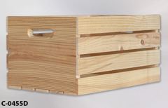 Crate, "veggie", wood, slatted sides 18"w x 12"d x 10"t, stock number C-0455d