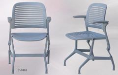 Chair, plastic frame, grey, reclining, stacking, stock number C-0461