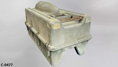 Military Case, missile container, OD Green, fiberglass, w/ missile, stock number C-0477