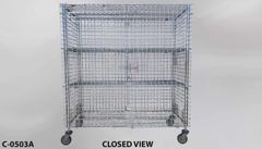 Cart, metro cage, w/ 3 shelves, castered, 62"w x 26"d x 68"t, stock number C-0503a