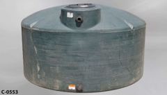 Container, liquid storage, 1100 gallon, black plastic, round, 86", stock number C-0553