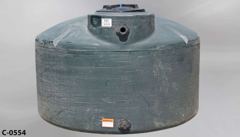 Container, liquid storage, 550 gallon, black plastic, round, 67", stock number C-0554