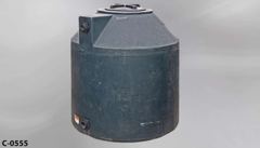 Container, liquid storage, 305 gallon, black plastic, round, 48", stock number C-0555