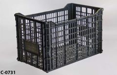 Crate, veggie, black plastic, 20"w x 12"d x 12"t, stock number C-0731
