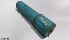 Container for welding rods, blue plastic tube w/ cap, empty, stock number C-0852b