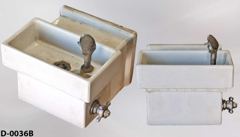 Water fountain, porcelain, period, wall mount, single bubbler, stock number D-0036b
