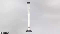 Delineator, traffic, plastic, white, w/ black base, 3"w x 36"t, w/ 8", stock number D-0085w