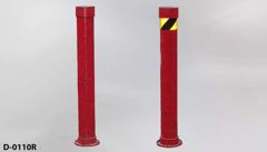 Delineator/Bollard, parking lot, red, w/ 4" flange and 4" cap, 4", stock number D-0110r