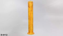 Delineator/Bollard, parking lot, yellow, w/ mock concrete foam top, stock number D-0112
