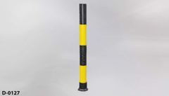 Delineator/Bollard, parking lot, blk/ylw stripes, 3"diam, stock number D-0127