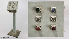 Electronic control pedestal, 6 station, on post w/ base, 12"w x 52"t, stock number E-0029