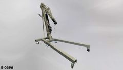 Engine hoist, gray and black w/ jack handle, 5 locking pins, stock number E-0696